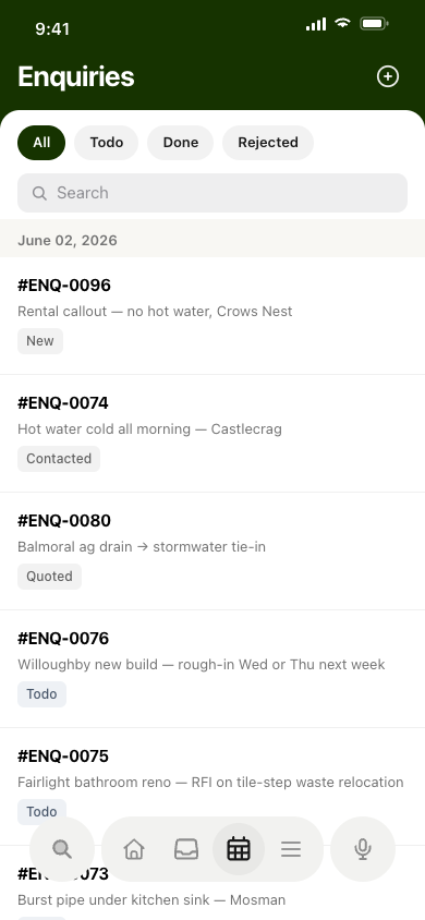 Struth Enquiries on mobile