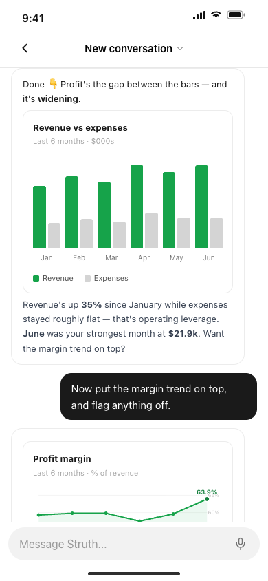 Struth Reporting on mobile